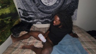 Remote Control Fleshlight fucks Ripped BBC w/ Cum Denial