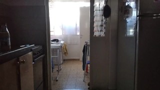 Home alone. After bathroom