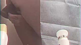 Creaming on big black dildo