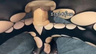 1cpl4fun rides huge dildo deep