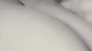 Playing with pussy big dildo inserted