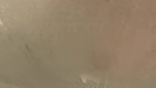 Quick cheeky wank in the shower...ends with me cummin over the shower door