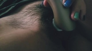 Masturbation session with my wet fat hairy pussy and Satisfyer