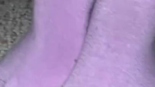 Cute Teen feet in Lavender Socks