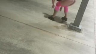 KittenJJ now on Onlyfans - I had to PEE... Late Night Golden Shower by the Tennis Courts