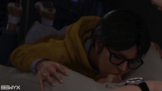 Valerie from Resident Evil Resistance Blowjob with Facial Cumshot