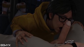 Valerie from Resident Evil Resistance Blowjob with Facial Cumshot