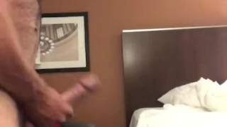 Stroking my thick long cock