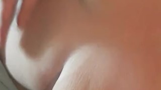 Sucking on my big tits again, sorry for the blue tongue. 