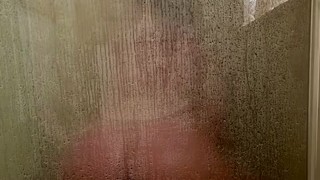 catches steamy shower orgasms, ass and tits pressed against the glass...