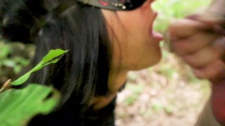 Risky Public Blowjob in The Woods - Swallow Big Load