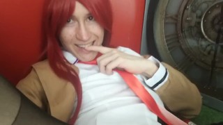 Crossdress cosplay Kurisu pantyhose tease