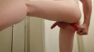 Femboy playing with toy 