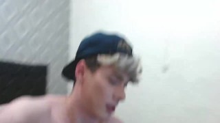 Cute guy smiles and shows anal hole
