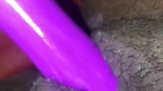 Playing with my hairy pussy 