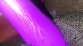 Playing with my hairy pussy 