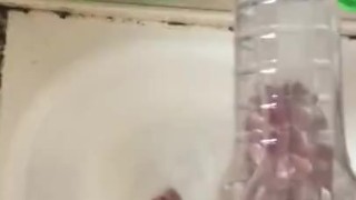 Teen Creampie in See Through Fleshlight