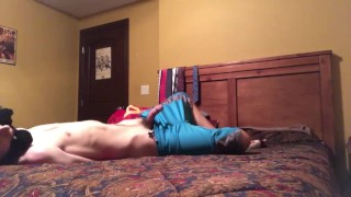 Hogtied in shorts and ISU socks