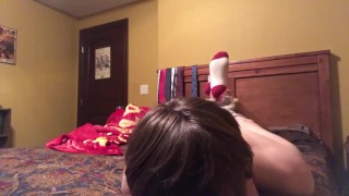 Hogtied in shorts and ISU socks