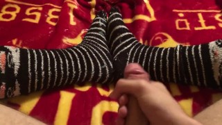 Cumming on fuzzy socks