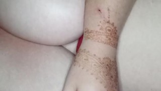 Playing with my big tits