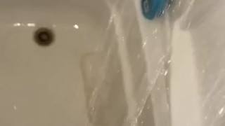 White guy big dick shower cum 