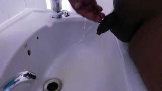 Taking A Messy Piss In My Sink