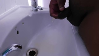 Taking A Messy Piss In My Sink