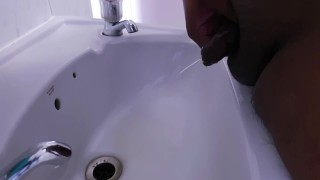 Taking A Messy Piss In My Sink