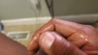 Black dick cum after masturbating for an hour.