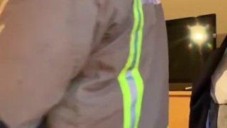 Naughty straight fireman in uniform 