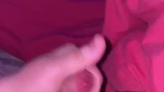 Playing around with my pre-cum and wanking my hard cock with big cumshot 