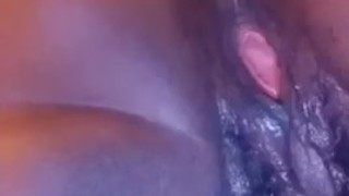 Short video of BBW gripping her pretty pink pussy