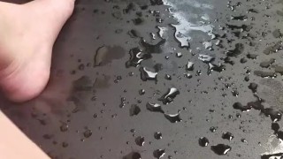 Pissing on the couch in the office