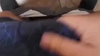 Gas station fun with a white hairy cock