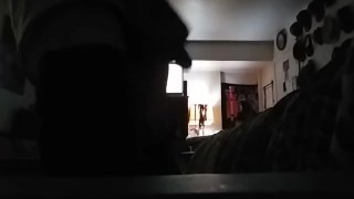 Friend steps outside and I play with my self before he gets back and and see