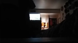 Friend steps outside and I play with my self before he gets back and and see
