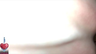 Sperm harvesting from fucked pussy with closeup of creampie inside the tight and shaved vagina