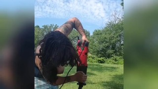 Big Natural Tits Power Tools - Off Grid Construction Projects Outside Topless