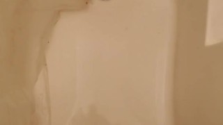 Jerking Off In Shower While GF Is In Bedroom