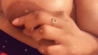 Huge beautiful black tits nipple play