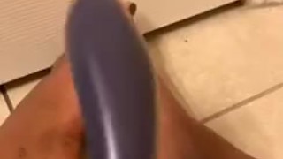 Dildo and sexy ass chocolate feet 