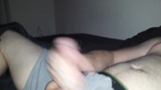 Daddy jerking off before bed 