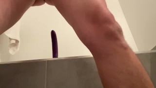 Fucking my virgin ass with my wife’s 6in dildo