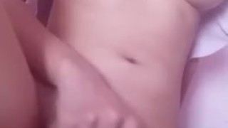 cute busty asian teen with tight hairy pussy finger fucking