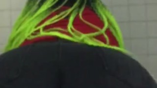 Hot Ebony flashes tit before twerking for fun 