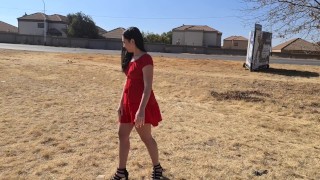 Butt Plug next to busy road | flashing tits and ass in public