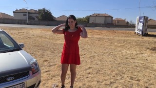 Butt Plug next to busy road | flashing tits and ass in public