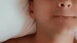  gay guy cums with music jerking off