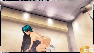 3D HENTAI little step sister masturbation in the bathroom